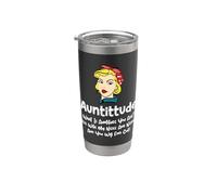 Auntitude What Is Auntitude You Ask? Funny Aunt Niece Nephew Vaso térmico de acero inoxidable de doble pared