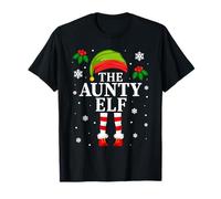 Aunty Elf Christmas Matching Family Aunt Christmas Pajama Camiseta