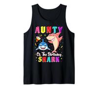 Aunty of The Shark Birthday Family Matching Birthday Nephew Camiseta sin Mangas