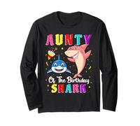 Aunty of The Shark Birthday Family Matching Birthday Nephew Manga Larga