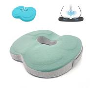 Auoketuo Cojín Antiescaras Ortopédico - Forma de Donut, Alivia hemorroides, coxis, próstata, ciática y Dolor Lumbar. Ideal para Oficina, Coche y Silla de Ruedas (Verde)