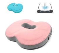 Auoketuo Cojín Antiescaras Ortopédico - Forma de Donut, Alivia hemorroides, coxis, próstata, ciática y Dolor Lumbar. Ideal para Oficina, Coche y Silla de Ruedas (Rosa)