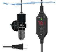 auomii Calentador de acuario, 10/20/30 W, mini calentador de pecera ajustable, controlador de temperatura externo, pantalla LED, utilizado para tanques de 1 a 3 galones
