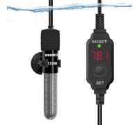 auomii Pequeño calentador sumergible para acuario, mini calentador ajustable de pecera de 25/50/100/150/200/300 vatios con controlador de temperatura externo, pantalla LED, memoria inteligente