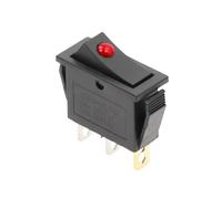 AUOQKQUT 1 Interruptor basculante unipolar de un Tiro, DOT-2D3P-RED-LED KCD3 de 220 V, Encendido/Apagado, SPST, 20 A, 125 V CA