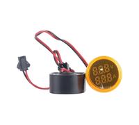 AUOQKQUT 1 voltímetro Digital Redondo de 22 mm, 0-100 A, amperímetro, Doble LED Amarillo, CA 50-500 V