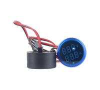 AUOQKQUT 1 voltímetro Digital Redondo de 22 mm, 0-100 A, amperímetro, Doble LED Azul, CA 50-500 V