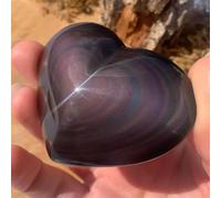 AUOQKQUT 1PC 20-50g Shining Rainbow obsidian heart love, Crystals, diy decorative hearts