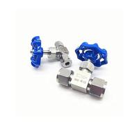 AUOQKQUT 1PC 304 Stainless Steel Double Ferrule Needle Valve 3/8" Pipe Flow regulating Valve Globe Valve