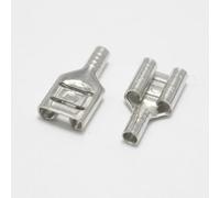 AUOQKQUT 20 terminales Hembra de 6,3 mm for Conectores de Motocicleta y Coche, con Resorte for Cable de 14 AWG