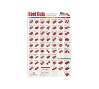 AUOQKQUT Butcher's Cut Guide Poster - Detailed Beef Anatomy & Cooking Method Chart, Educational Decor for Butcher Shop, Kitchen or Man Cave Framed,12x18inch(30x45cm)