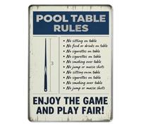 AUOQKQUT Classic Billiard Rules Metal Tin Sign 8x12 Inch Retro Pool Wall-Art For Home Basement Lounge Tavern Den 8 X 12 inch
