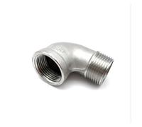 AUOQKQUT Codo de Calle con Rosca de 3/8" en ángulo de 90 Grados, Conectores de tubería de Acero Inoxidable 304 Hembra x Macho