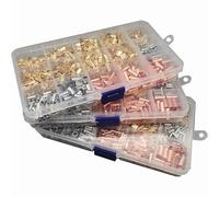 AUOQKQUT Conector de Tubo de Cobre de 1 Caja, Terminal prensado en frío, Hebilla de engarce y Hebilla de Alambre, Terminal de Acoplamiento con Orificio en Forma de U