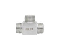 AUOQKQUT Conector en T Macho-Macho-Macho NPT de 1/8" de 3 vías, Acero Inoxidable 304, Bloque Divisor