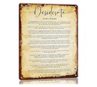 AUOQKQUT Desiderata Poem Metal Tin Sign Inspirational Prose Wall-Art for Bedroom Bathroom Living Room Decor 8 X 12 in