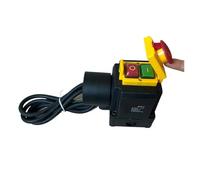 AUOQKQUT Emergency Stop Switch DZ08-2 250V 16A Wood Splitting Machine Solenoid Push Button Switch for Log Cutting Machine with Industrial Socket