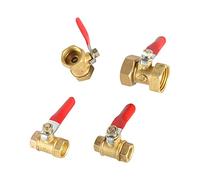 AUOQKQUT Garden Plumbing 1/8" 1/4" 3/8" 1/2" Brass Ball Valve Internal Thread Ball Valve Red Handle Handle Copper Switch Joint Pipe Fitting (Color : Gold)
