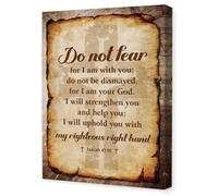 AUOQKQUT Isaiah 41:10 Wall Art, “Fear Not” Scripture Canvas for Prayer Corner, Military Family, Sick Room & Strength Gift Unframed,16x24inch(40x60cm)