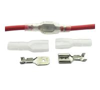 AUOQKQUT Juego de 10 terminales de crimpado de 6,3 mm (Macho + Hembra) con Conector de Horquilla y Estuche for Cables de 18 AWG a 13 AWG