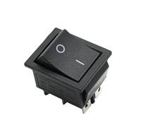 AUOQKQUT Latching Rocker Switch Power Switch I/O 4 Pins with Light 16A 250VAC 20A 125VAC KCD4 DPST Red Yellow Green Blue Black Boat(Black)