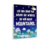 AUOQKQUT Let Him Sleep Nursery Quote - For When He Wakes Wall Art, Inspirational Baby Room Decor New Parent Gift for Boy Nursery Decor Unframed,08x12inch(20x30cm)
