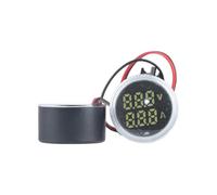 AUOQKQUT Medidor de Voltaje de 22 mm, 0-100 A, voltímetro Digital Redondo, amperímetro, Doble LED, CA 50-500 V