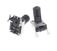 AUOQKQUT Potenciómetro de Sellado de 3 Pines, 100 Unidades, Horizontal, 20 mm, 50 kOhm, RV09, Eje Vertical, 0932, Resistencia Ajustable, Tipo 9
