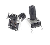 AUOQKQUT Potenciómetro RV09 de 3 Pines con Resistencia Ajustable de 10 kOhm, Eje de 20 mm, Horizontal, 0932, 9 Tipos