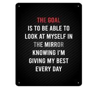 AUOQKQUT Push Limits Daily Motivational Plaque Retro Style 12x8 Inch | Weather resistant coating allows placement in covered outdoor training zones