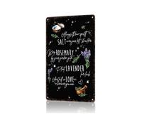 AUOQKQUT Retro Witchcraft Lavender Rosemary Tin Sign Wicca Herb Garden Wall Decor For Dorm Room Reading Nook Apothecary 8 X 12 inch