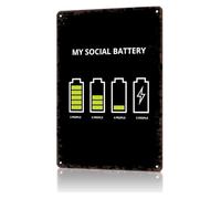 AUOQKQUT Sarcastic Metal Sign Introvert Humor Vintage Style Tin Board For Basement Workshop Game Room Den 8 X 12 inch