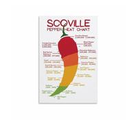 AUOQKQUT Scoville Scale Poster, Complete Guide to Chili Pepper Heat Units and Spiciness Levels Informational Chart Unframed,16x24inch(40x60cm)