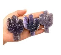 AUOQKQUT Stone Brazil Amethyst Cluster Cactus Purple Quartz Crystal Decor Crystals(Big)
