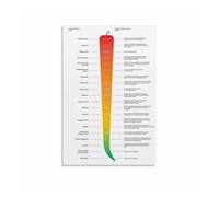 AUOQKQUT The Scoville Scale Poster, Chili Pepper Heat Units Reference Chart Informational Art for Restaurant, Cafe Unframed,12x18inch(30x45cm)