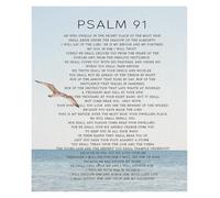AUOQKQUT The Secret Place - Psalm 91 Bible Verse on Canvas, Modern Christian Wall Art, Perfect Inspirational Gift for Her, Him, or a Family Framed,08x12inch(20x30cm)