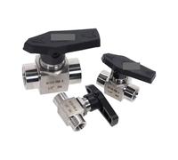 AUOQKQUT Válvula de Aguja de Acero Inoxidable 304, 3/8'' Hembra SS304 for Agua, gasóleo Q11SA