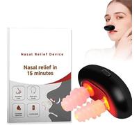 Auosxny Dispositivo de Terapia Nasal con luz roja, Nuevo Dispositivo de Terapia Nasal con luz roja 2025, Alivio Nasal en 15 Minutos, para narices con picazón, congestión y estornudos (Negro)