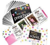Auosxny Libro de Recuerdos del Primer y último día de Clases, el álbum de Recuerdos de los días Escolares más fácil, álbum de Recuerdos Escolares para niños, Organizador de Fotos para la Clase(Girl)