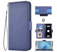 Auotu Funda Billetera Carcasa Caso Flip PU Cuero Magnetico Case Caja Cover para Crosscall Core M5 Smartphone (Azul)