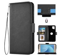 Auotu Funda Billetera Carcasa Caso Flip PU Cuero Magnetico Case Caja Cover para Crosscall Stellar M6 / M6E Smartphone (Negro)