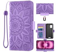 Auotu Funda Carcasa Caso Flip PU Cuero Magnetico Case Caja Cover para Blackview BV4800 / Blackview BV4800 Pro / BV4800 SE Smartphone (Morado with Flores Pattern)