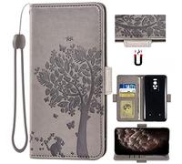 Auotu Funda with Árbol Pattern Capirotazo Billetera Carcasa Caso Flip PU Cuero Magnetico Protectora Case Caja Cover para Ulefone Armor 17 Pro Smartphone (Gris)