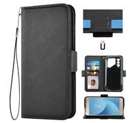 Auotu Funda with protección de la cámara Billetera Carcasa Caso Flip PU Cuero Magnetico Case Caja Cover para Oscal Pilot 1 Smartphone (Negro)