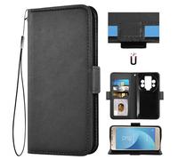 Auotu Funda with protección de la cámara Billetera Carcasa Caso Flip PU Cuero Magnetico Case Caja Cover para Oukitel WP200 Pro Smartphone (Negro)