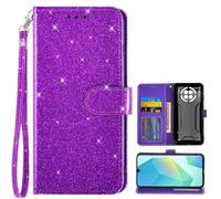 Auotu Funda with protección de la cámara Billetera Carcasa Caso Flip PU Cuero Magnetico Case Caja Cover para Cubot Kingkong Ace 5 Smartphone (Morado)