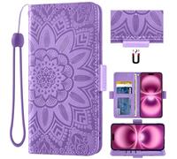 Auotu Funda with protección de la cámara Billetera Carcasa Caso Flip PU Cuero Magnetico Case Caja Cover para Cubot Kingkong X Pro Smartphone (Morado with Flores Pattern)