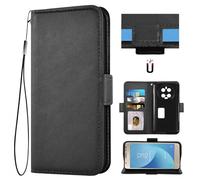 Auotu Funda with protección de la cámara Billetera Carcasa Caso Flip PU Cuero Magnetico Case Caja Cover para DOOGEE V40 Pro Smartphone (Negro)