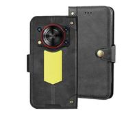 Auotu Funda with protección de la cámara Capirotazo Billetera Carcasa Caso Flip PU Cuero Magnetico Case Caja Cover para Oukitel WP53 / WP53S / WP53 Pro Smartphone (Negro)