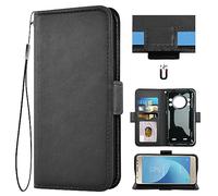 Auotu Funda with protección de la cámara Capirotazo Billetera Carcasa Caso Flip PU Cuero Magnetico Case Caja Cover para CUBOT Kingkong 9 Smartphone (Negro)